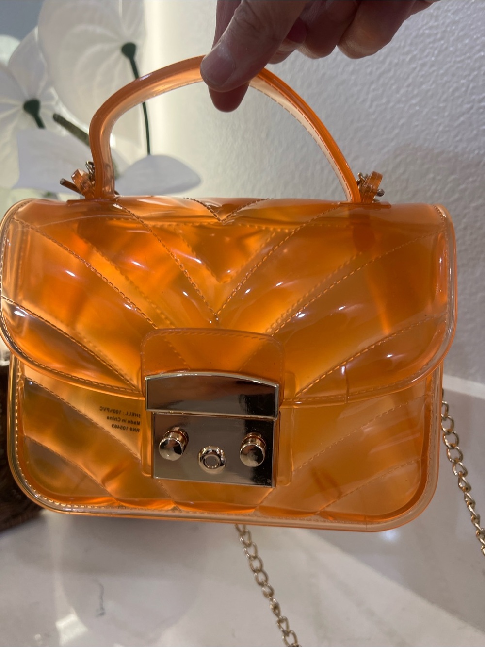Crossi Jelly mini Orange Top-Handle Crossbody Bag